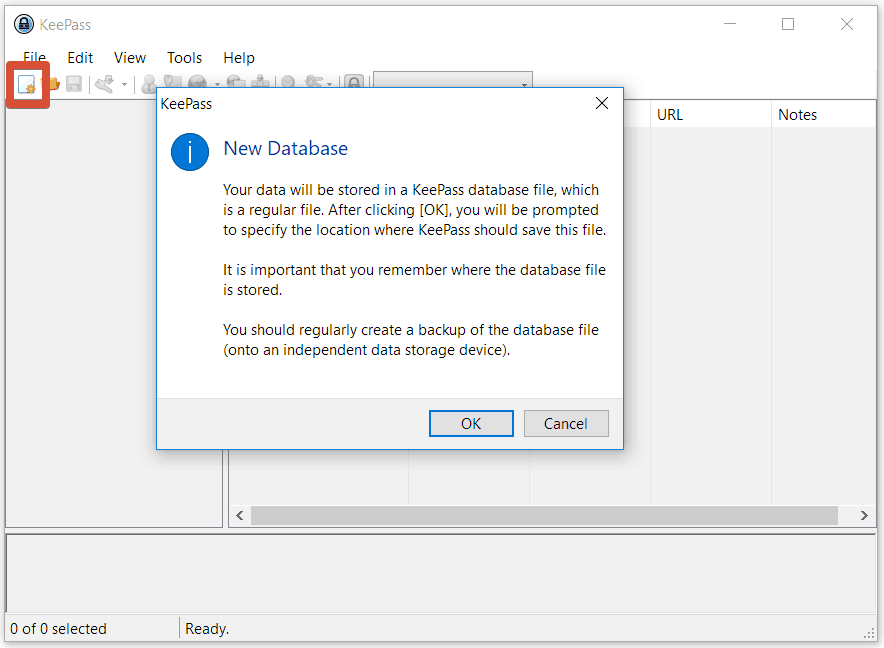 KeePass neue Datenbank