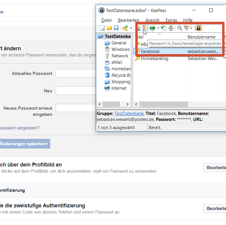 KeePass Passwort Aendern