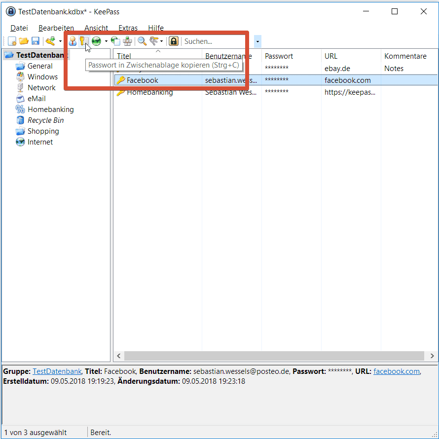 KeePass Passwort Zwischenablage