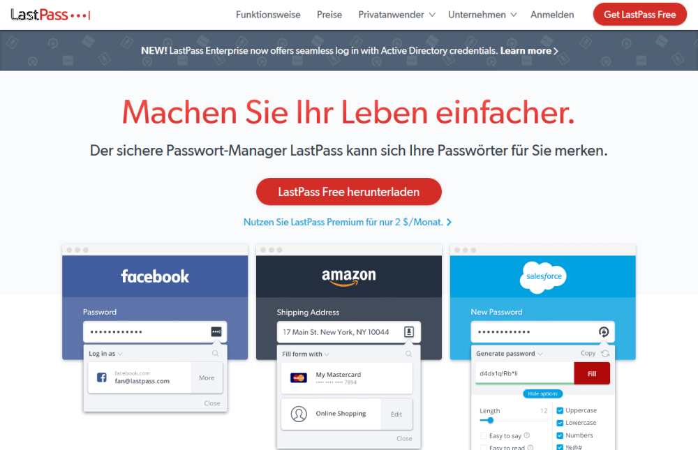 LastPass Homepage