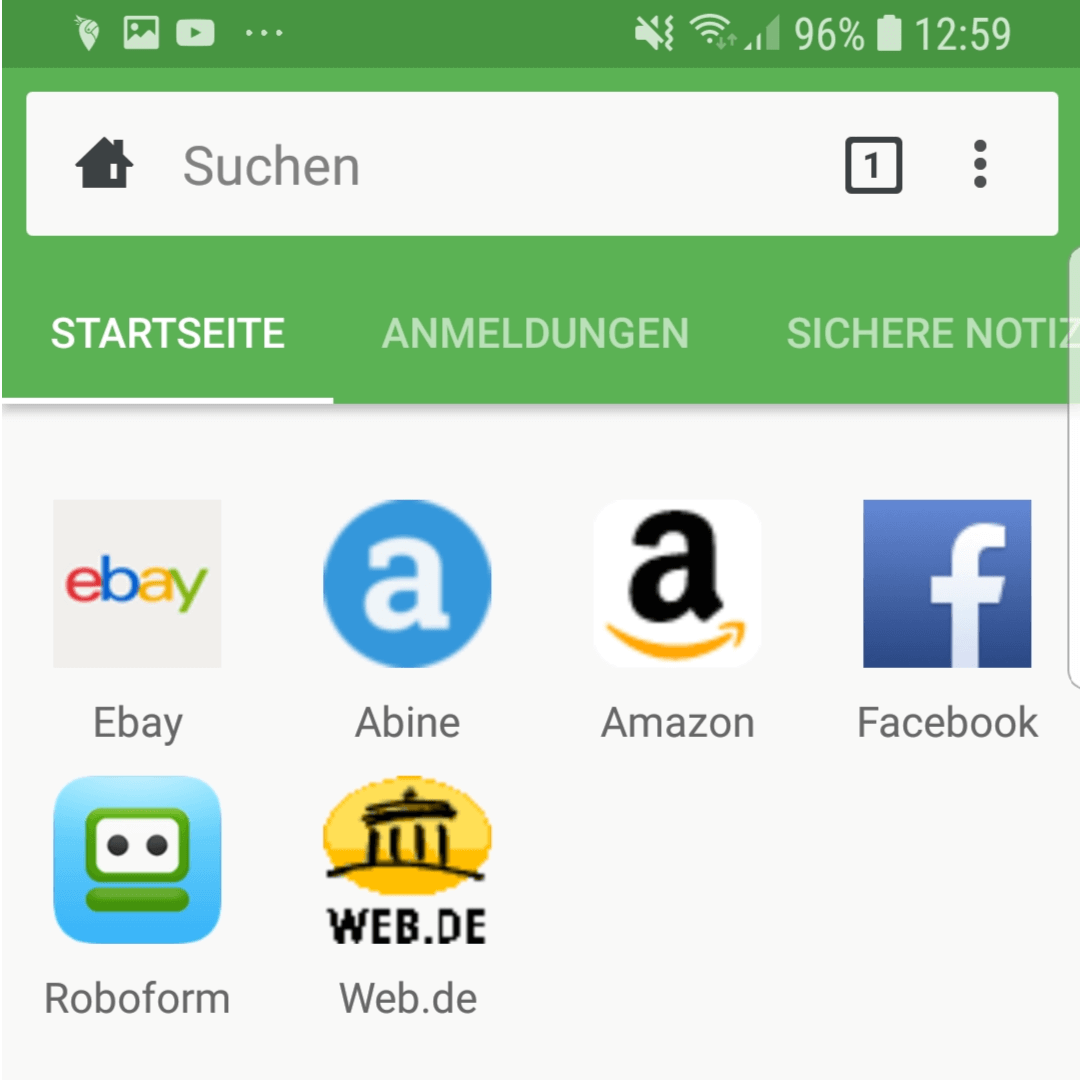 Roboform App Eintraege