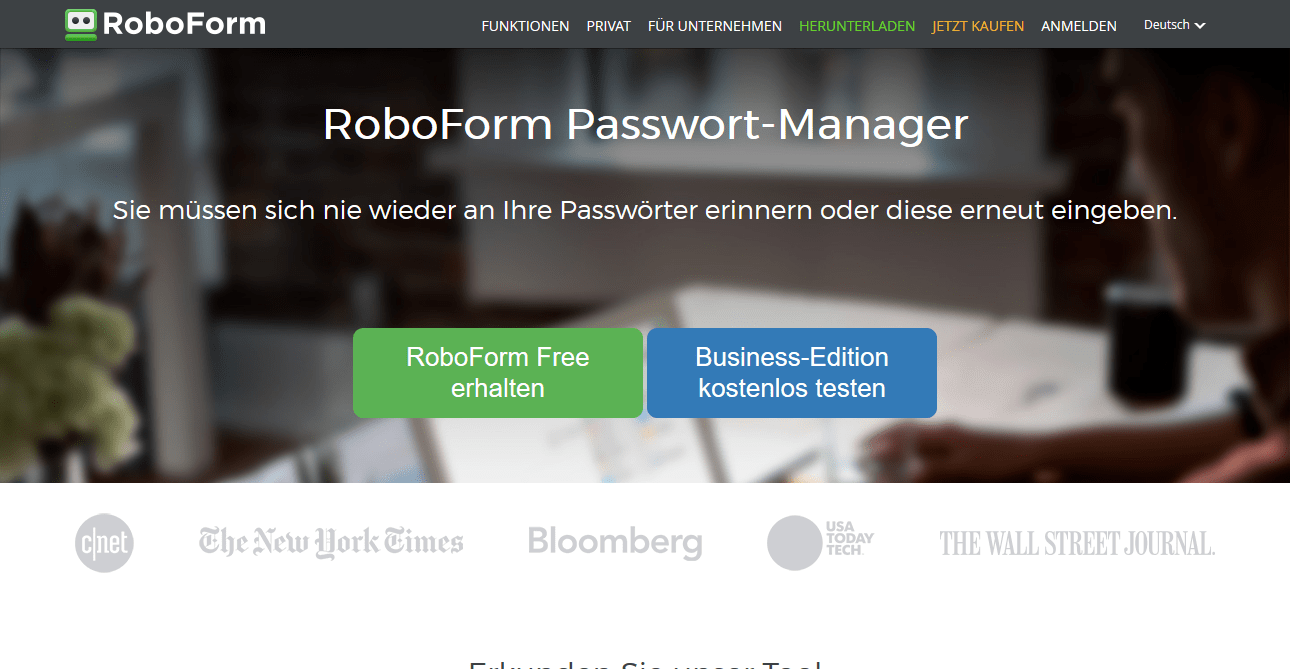 Roboform Homepage