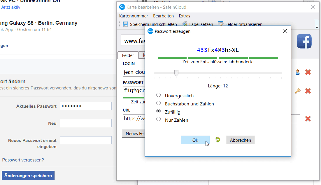 Safeincloud Passwort Generator