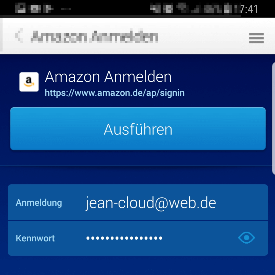 Sticky Password App Eintrag