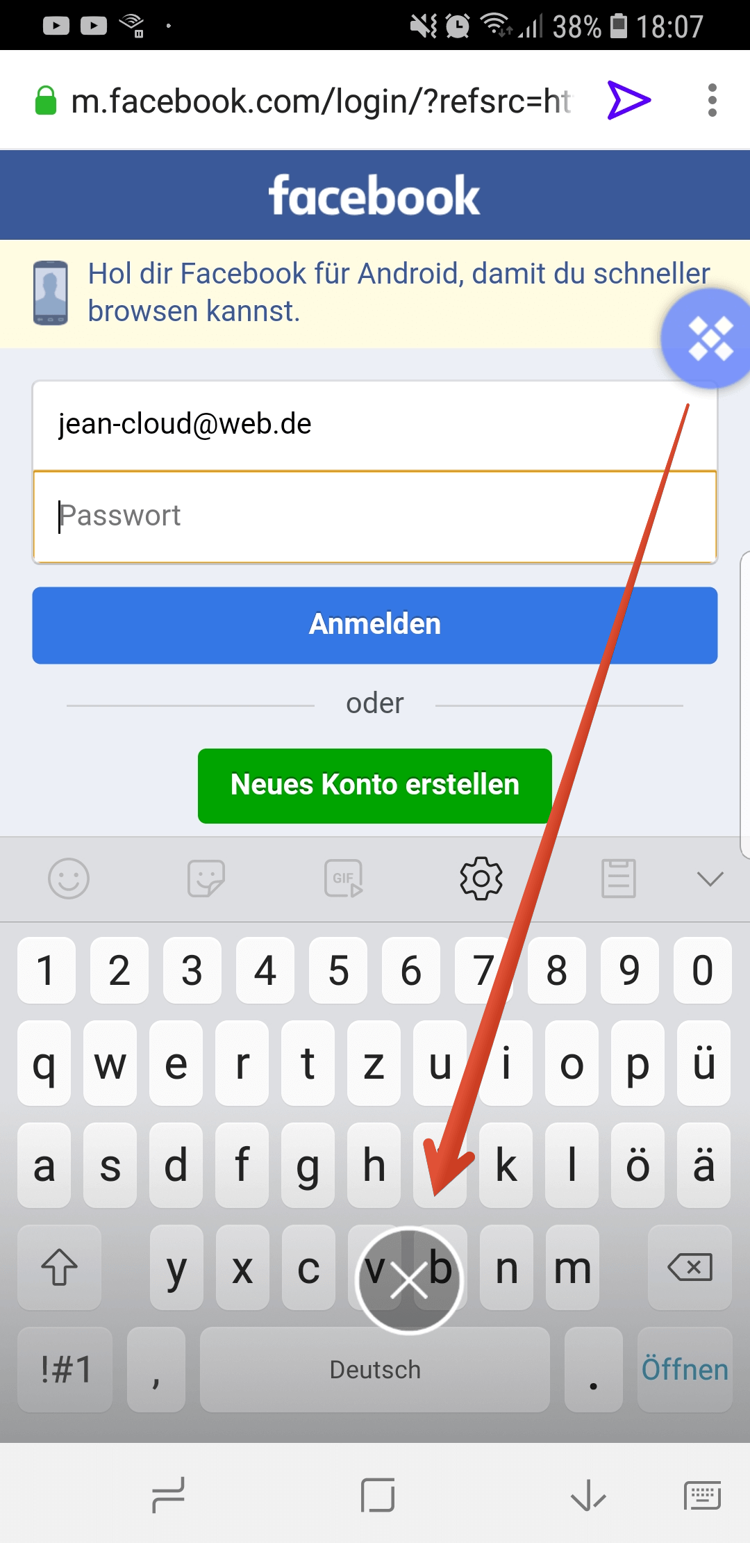 Sticky Password App Menue entfernen