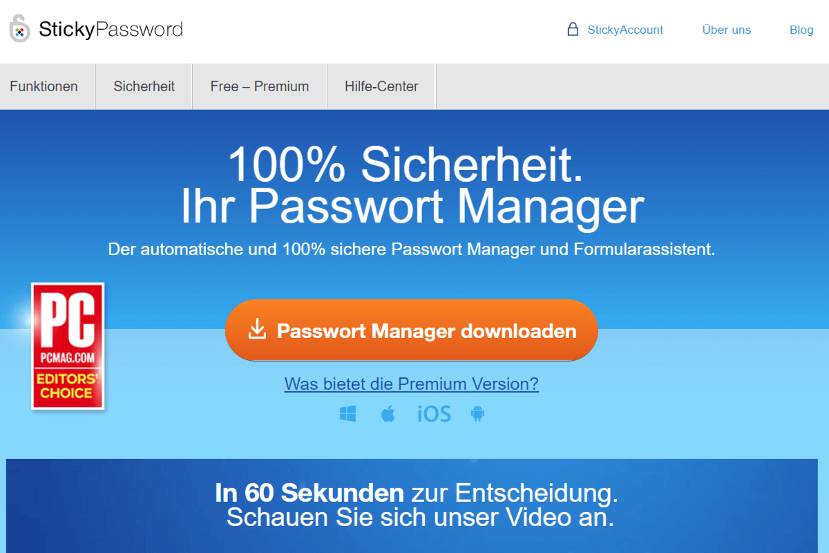 Sticky Password Homepage