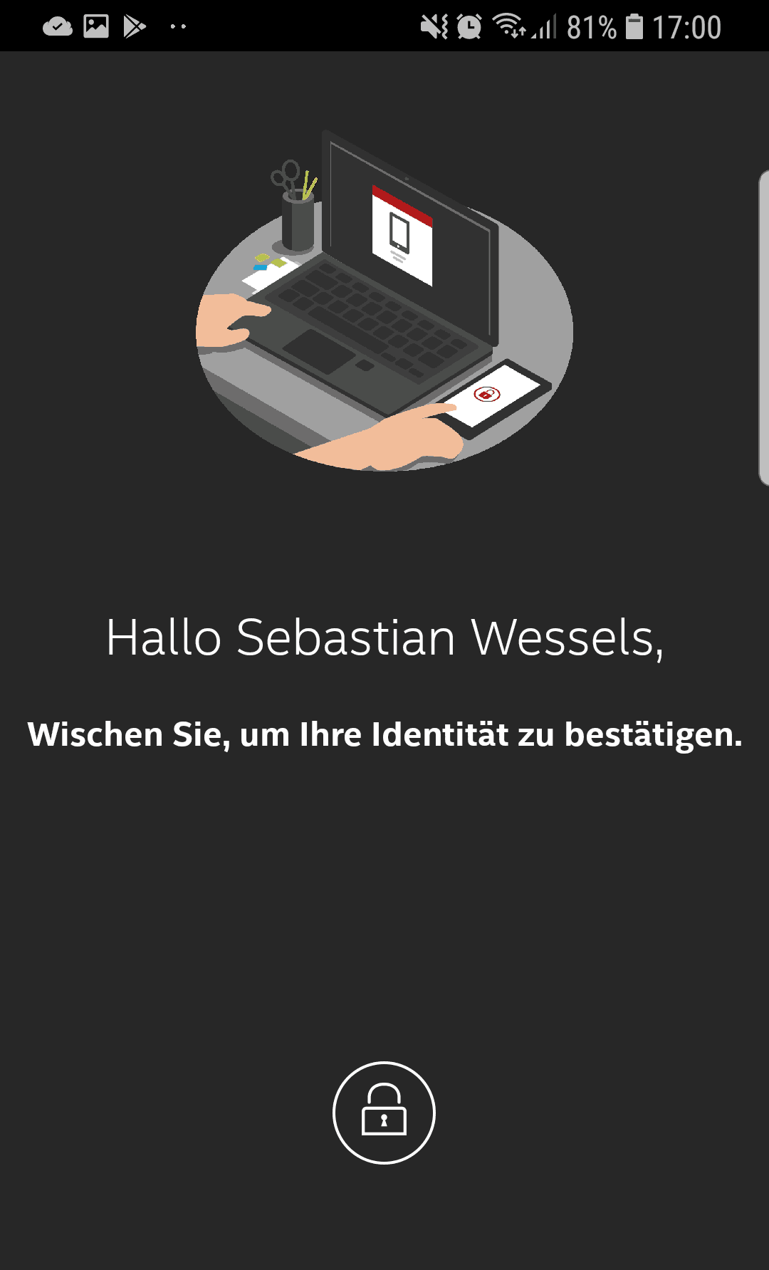 True Key App wischen