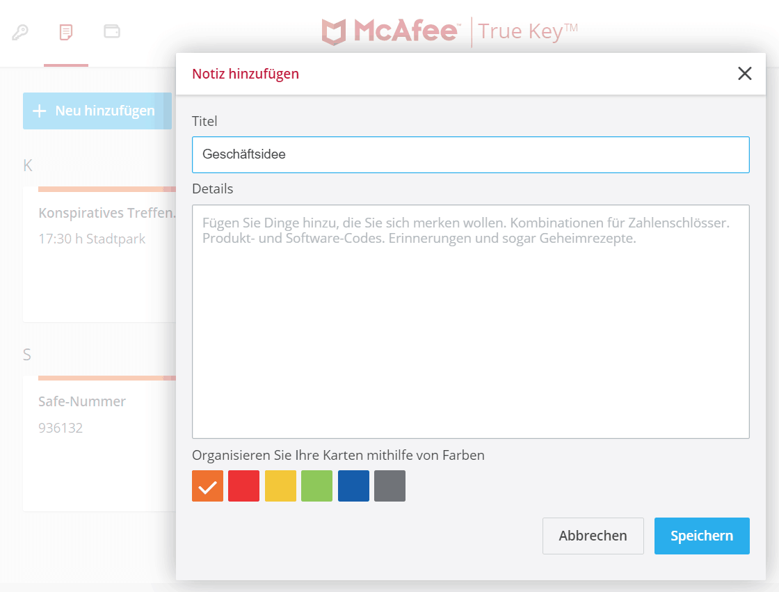 True Key Notizen