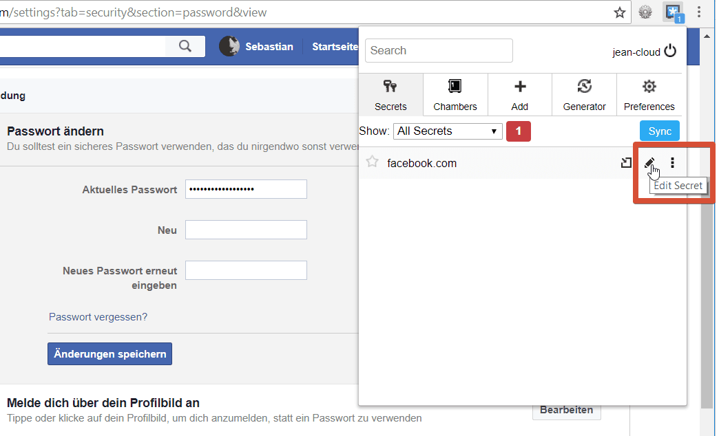 Zoho Vault Edit Secret