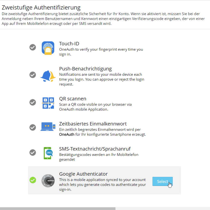 Zoho Vault Zwei Faktor Authentifizierung