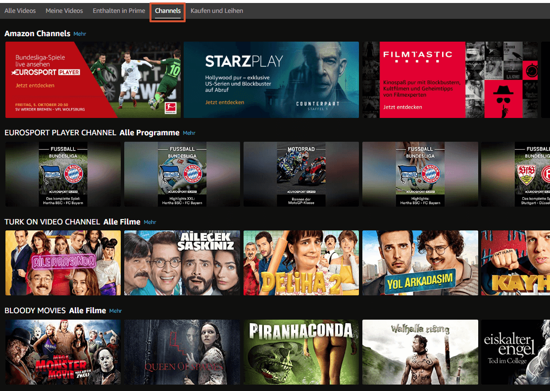 Amazon Prime Video – Channels