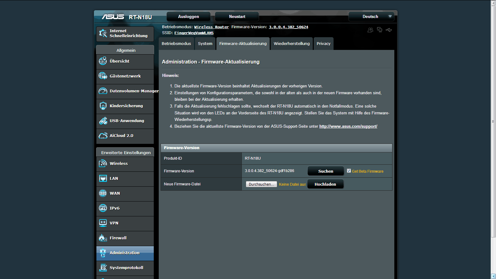 Asus RT-N18U N600 Firmware Update Router