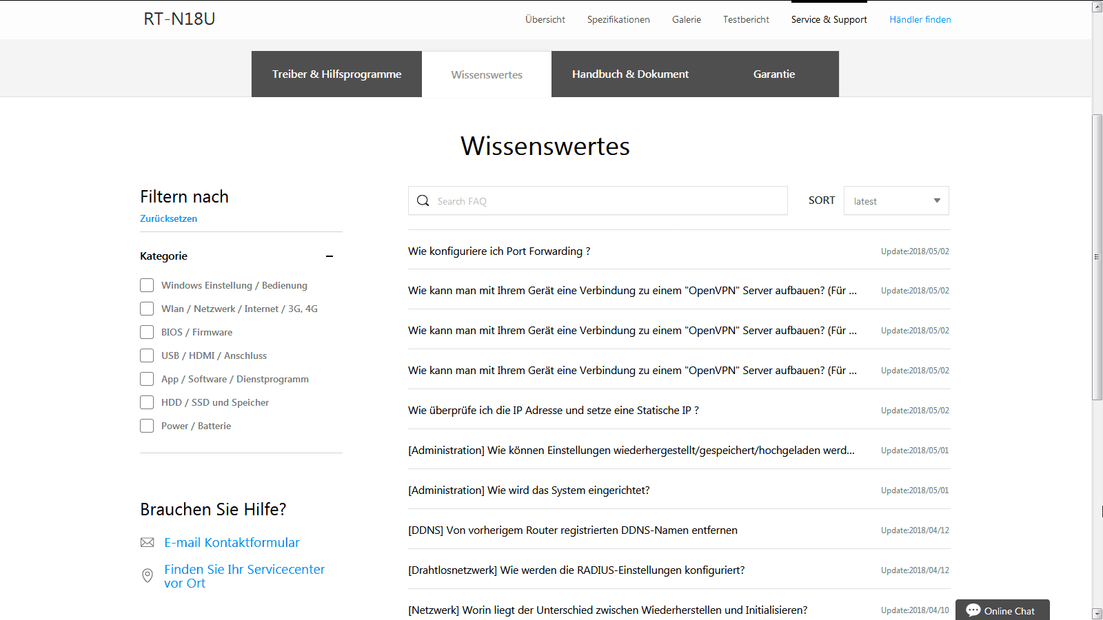 Asus RT-N18U N600 Support Wissenswertes