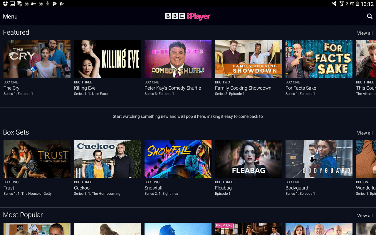 Google Play Store – BBC iPlayer Portal