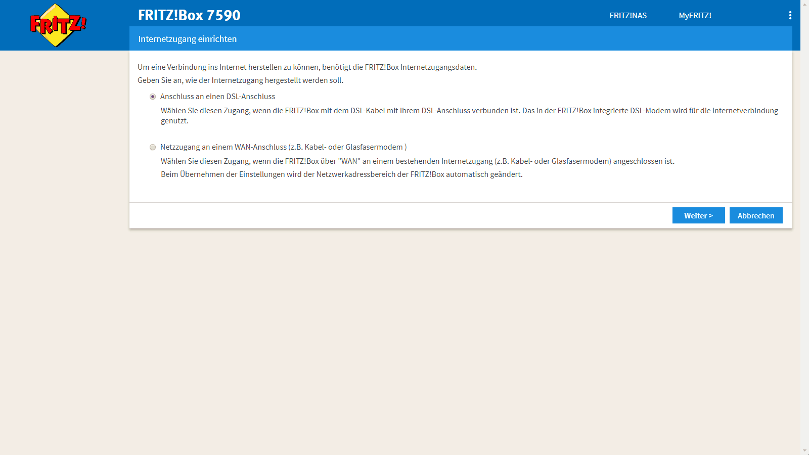 FritzBox 7590 – Betriebsmodus