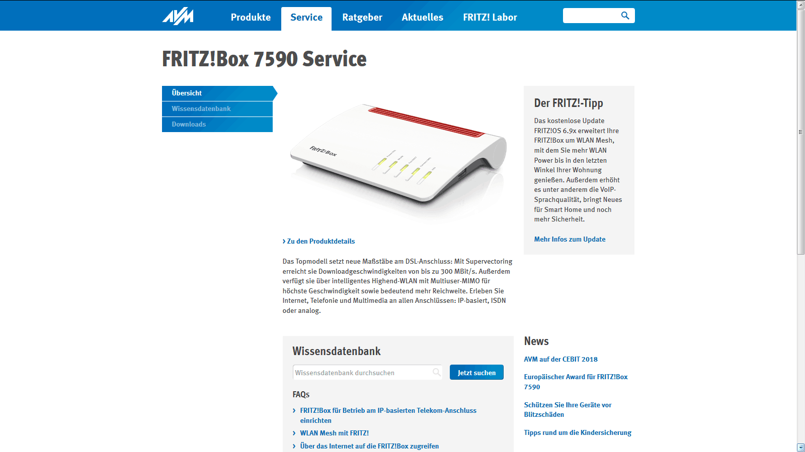 FritzBox 7590 – Online-Service