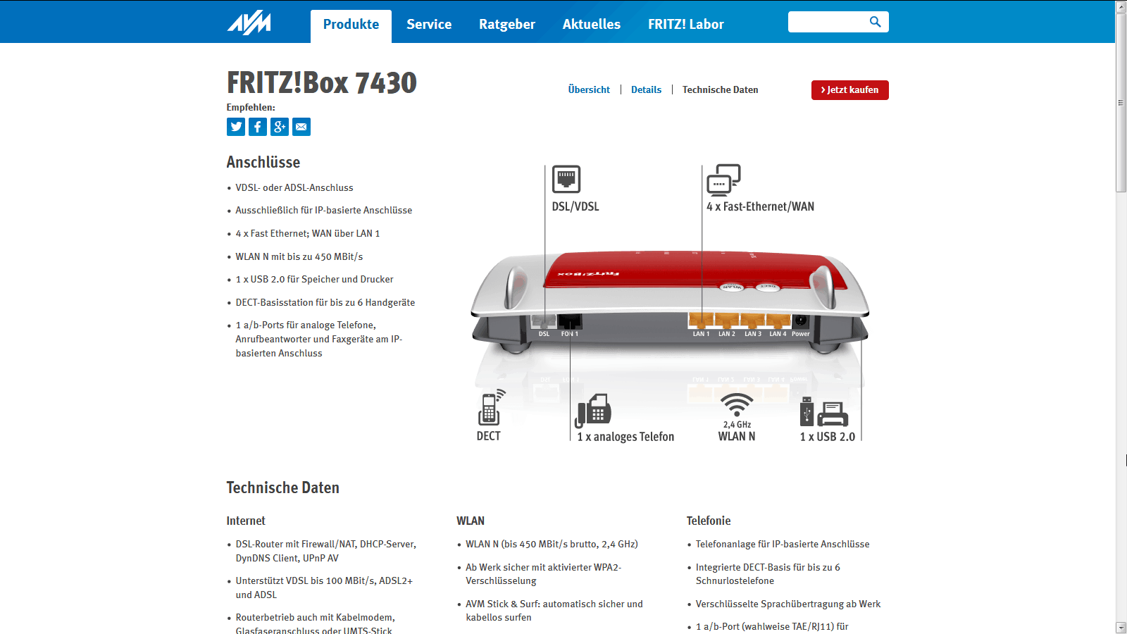 AVM FRITZ!Box 7430 Test 2020