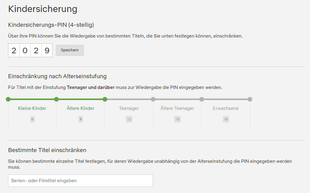 Netflix Kindersicherung