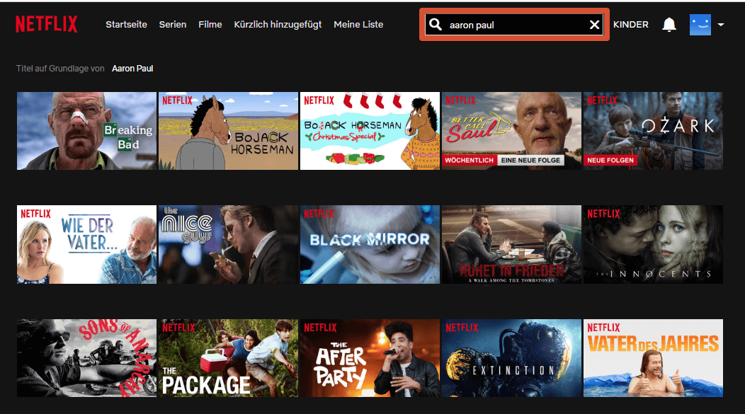 Netflix Suche