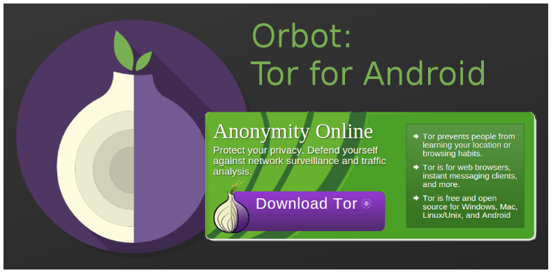 Tor-Webseite für Orbot