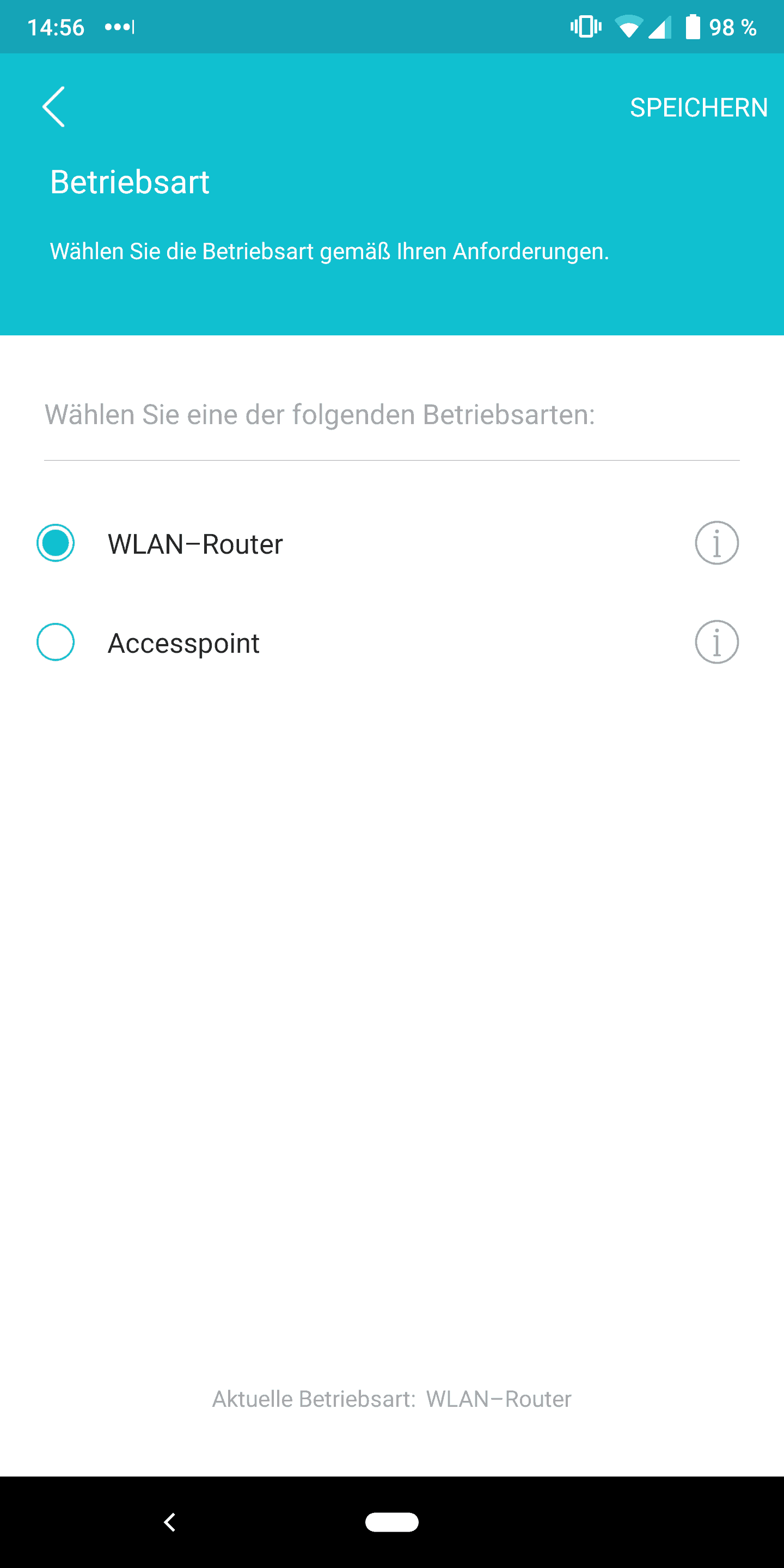 TP-Link Archer C50 – Betriebsmodus