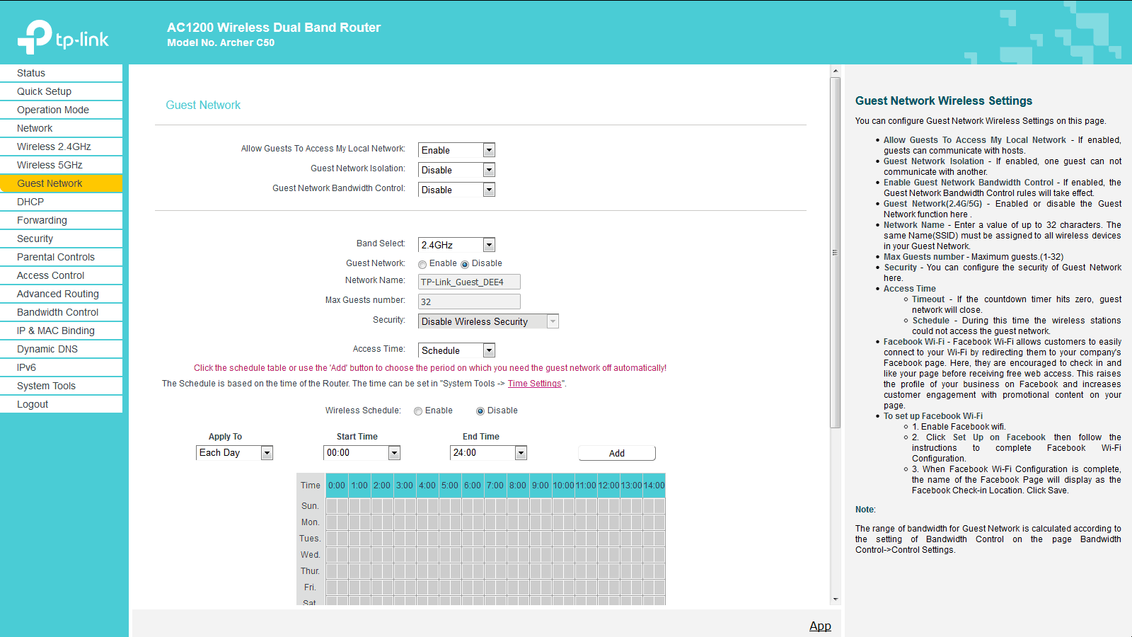 TP-Link Archer C50 – Gäste-WLAN