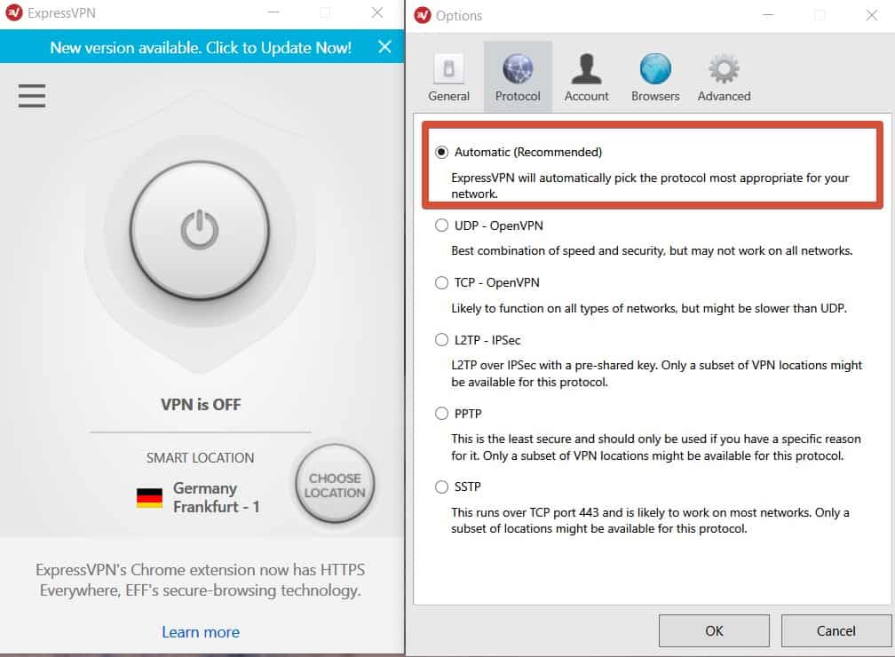 ExpressVPN Protokolle