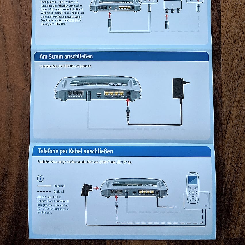 FritzBox 6490 – Plakat für die Router-Einrichtung