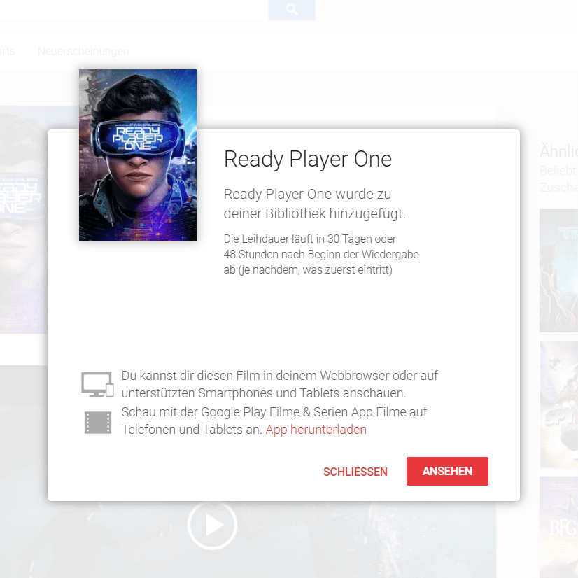 Google Play ausgeliehen
