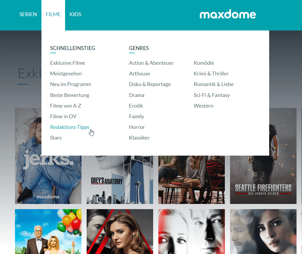 Maxdome Filme Menue
