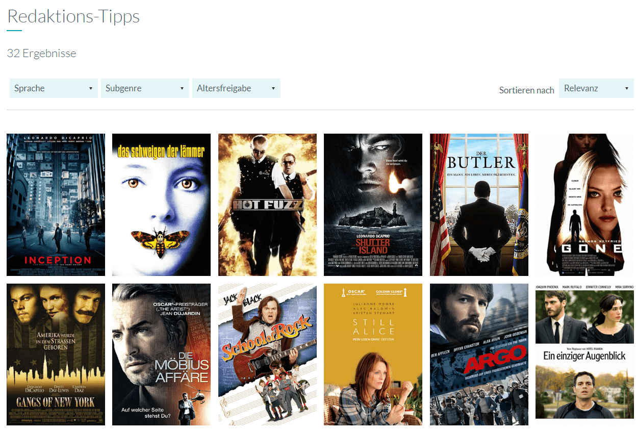 Maxdome Redaktions-Tipps