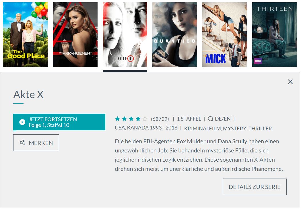 Maxdome Serien Details