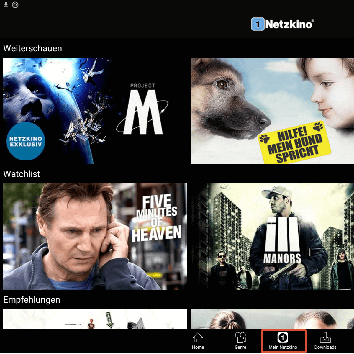Netzkino-App 'Mein Netzkino'