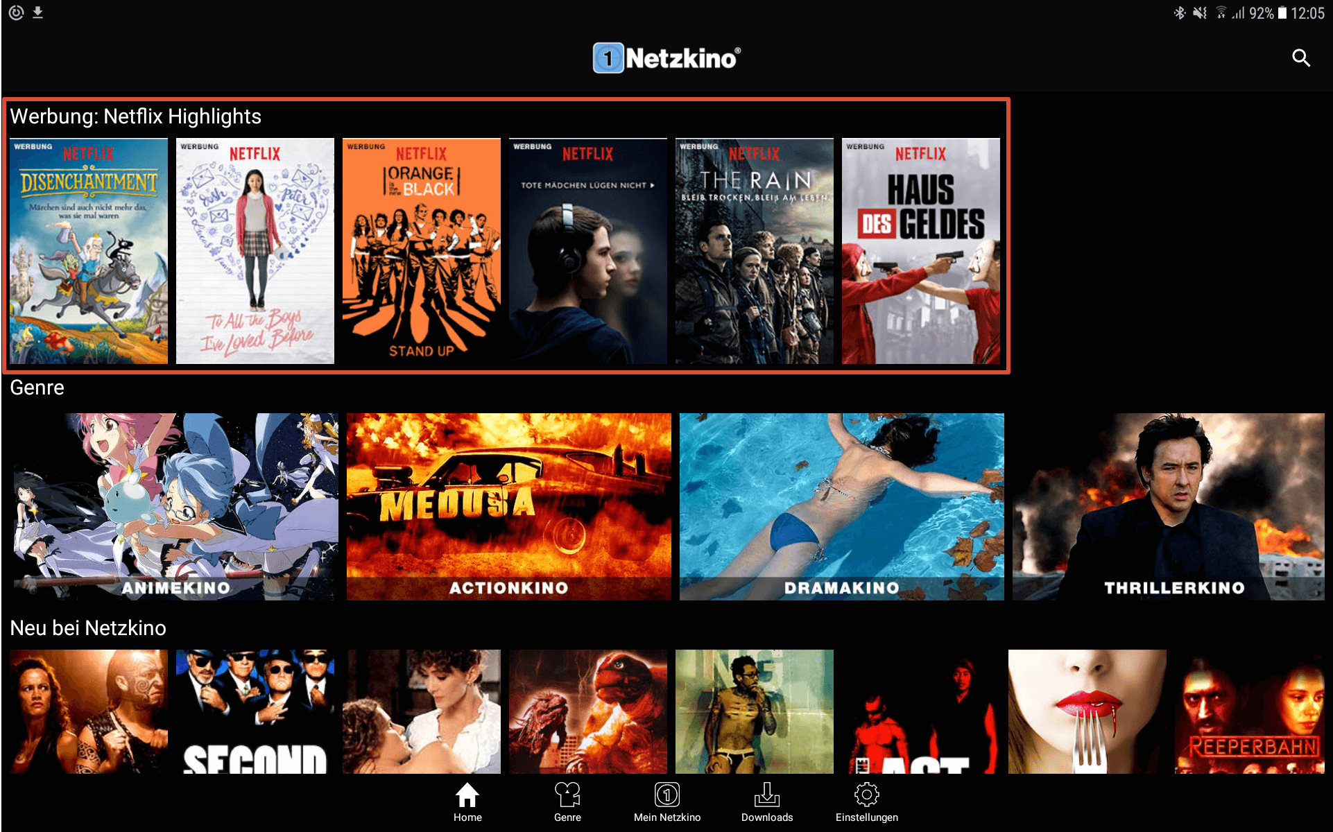 Netzkino-App Werbung