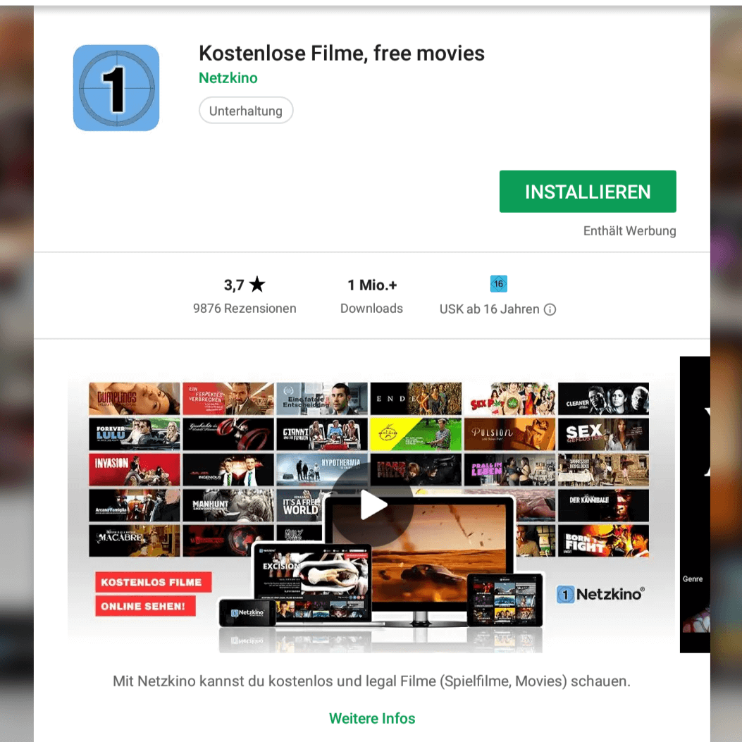Netzkino-App in Google Play