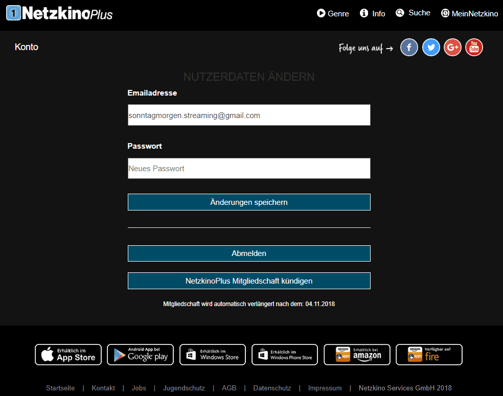 Netzkino Plus kündigen