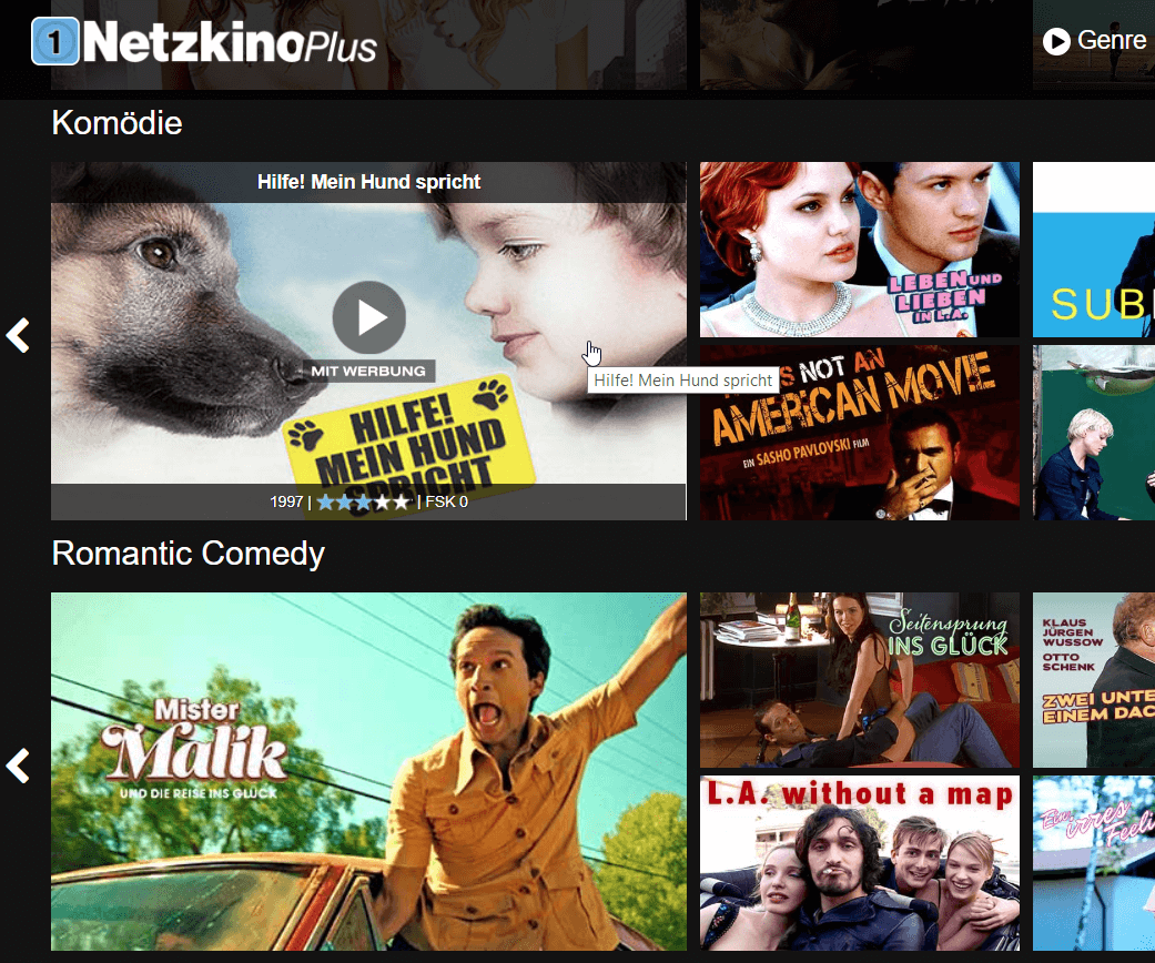 Netzkino Plus mit Werbung