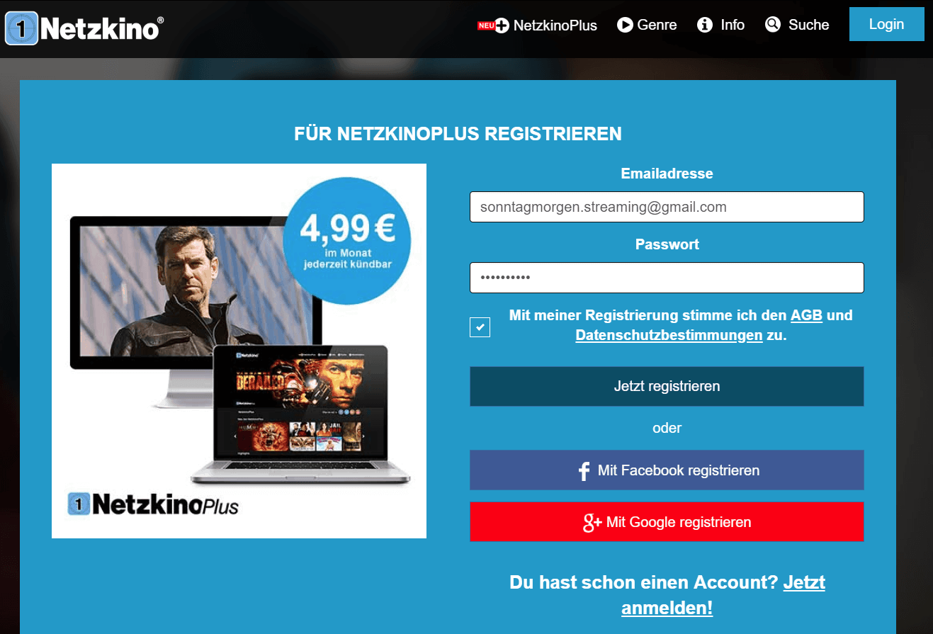 Netzkino Registrierung