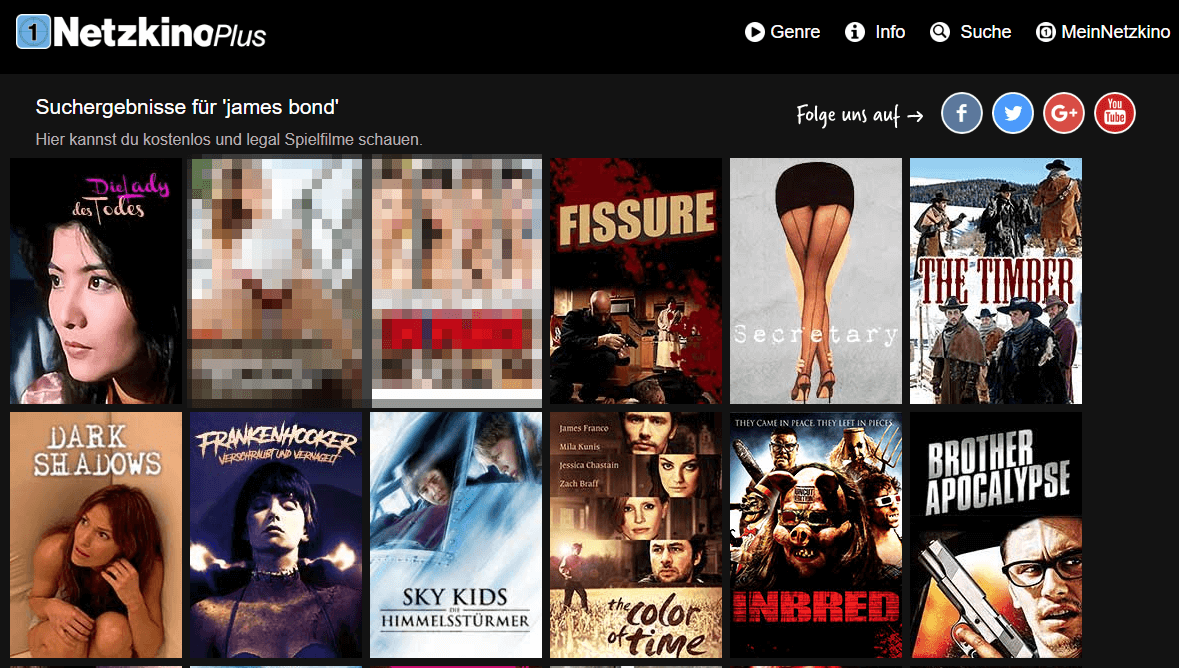 Netzkino Suche 'James Bond'