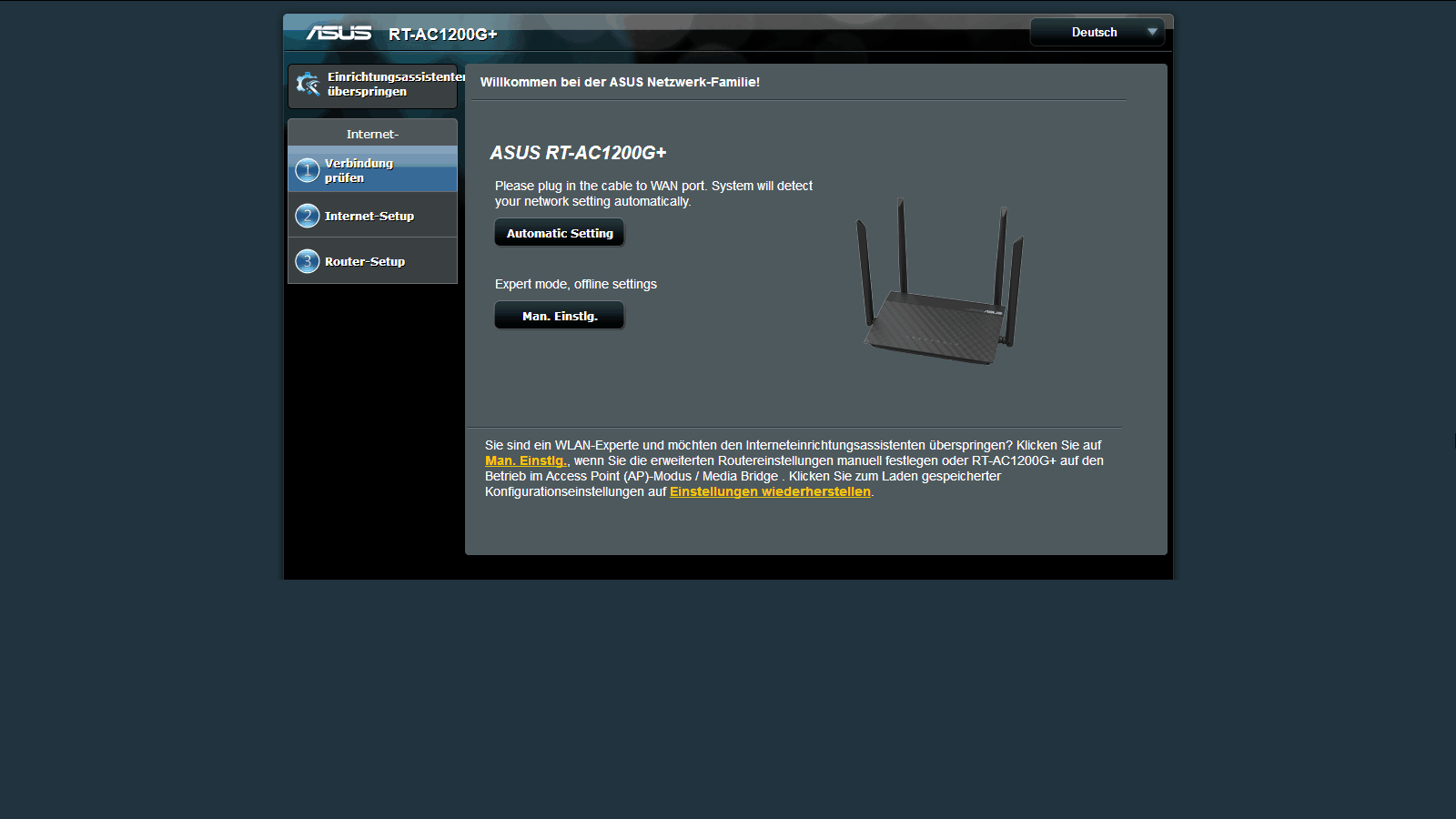 Asus einrichten