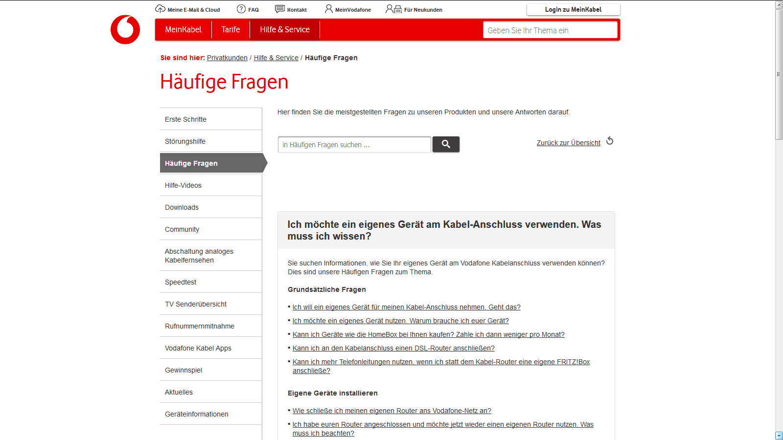 Freie Routerwahl Vodafone