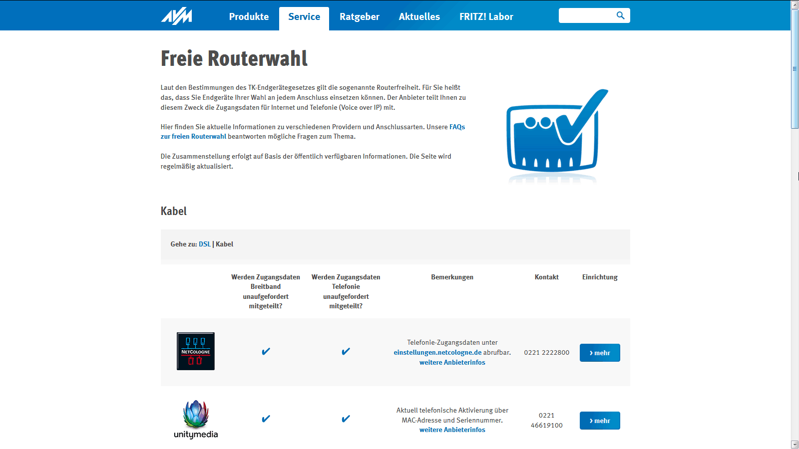 Freie Routerwahl