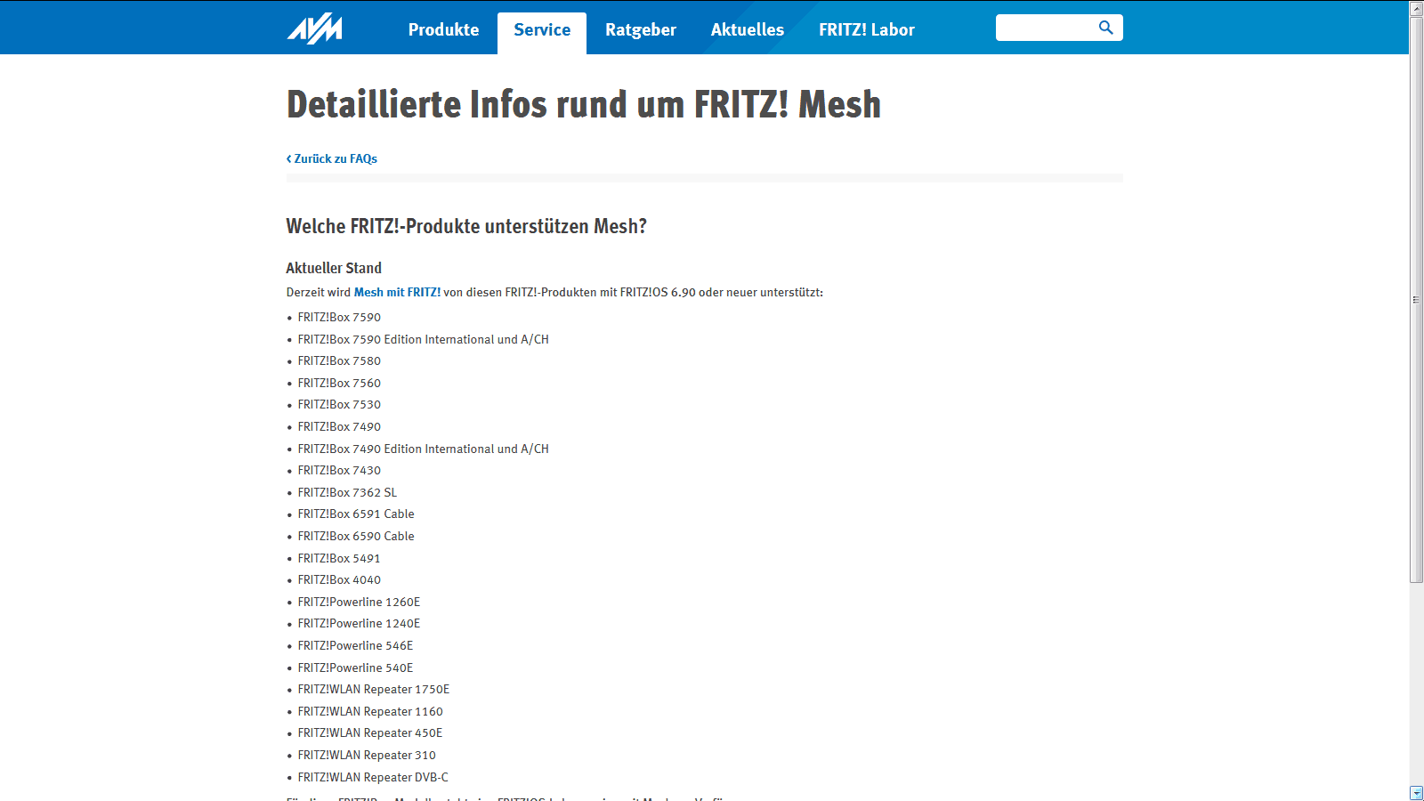Mesh Unterstuetzung