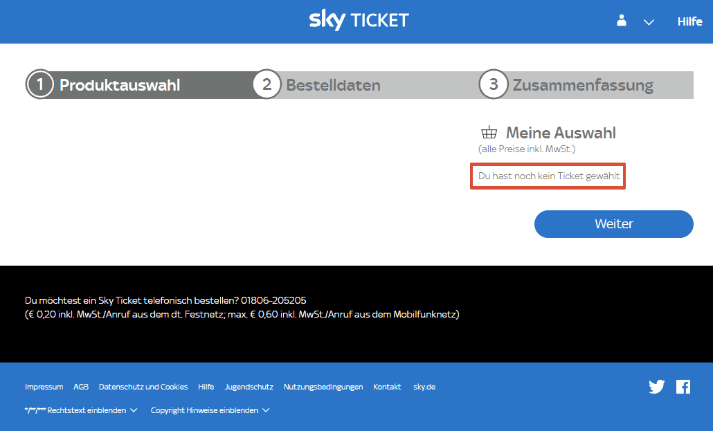 Sky Ticket Bestellung 2