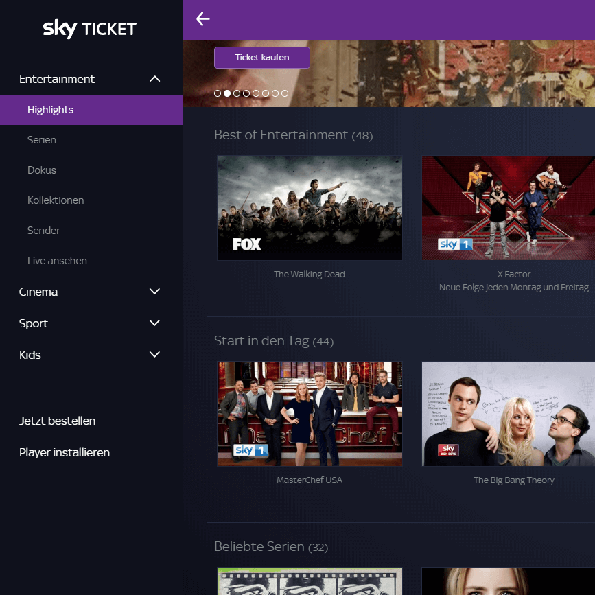 Sky Ticket Entertainment Highlights