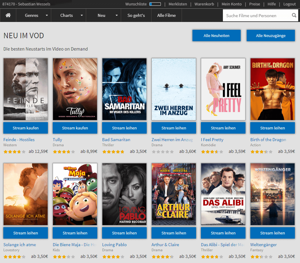 Videobuster Neu im VOD