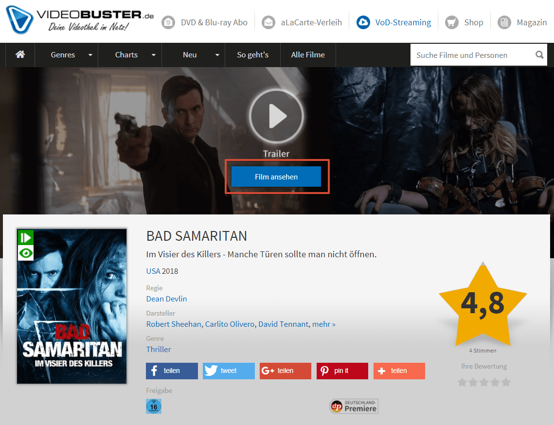 Videobuster vod Film ansehen