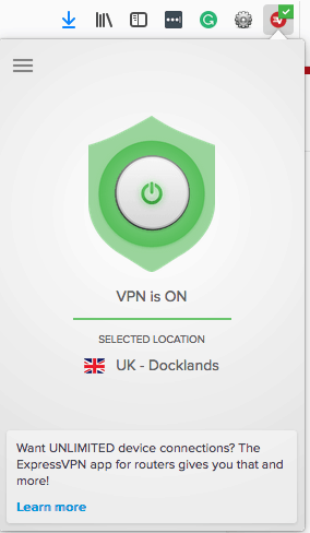 ExpressVPN-Firefox-Nutzeroberfläche