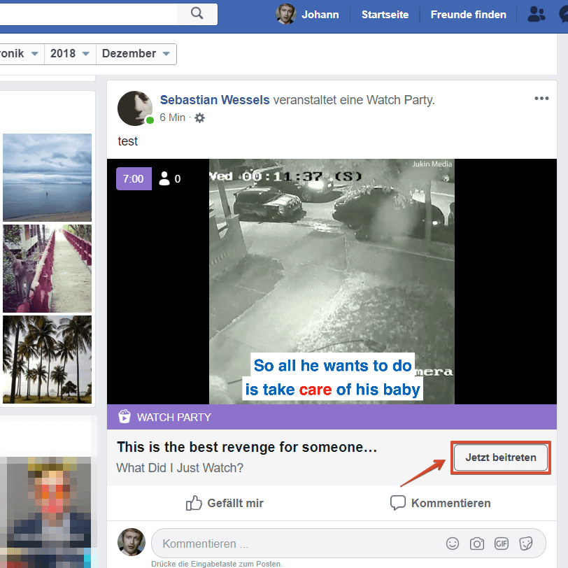 Facebook Watch Party beitreten
