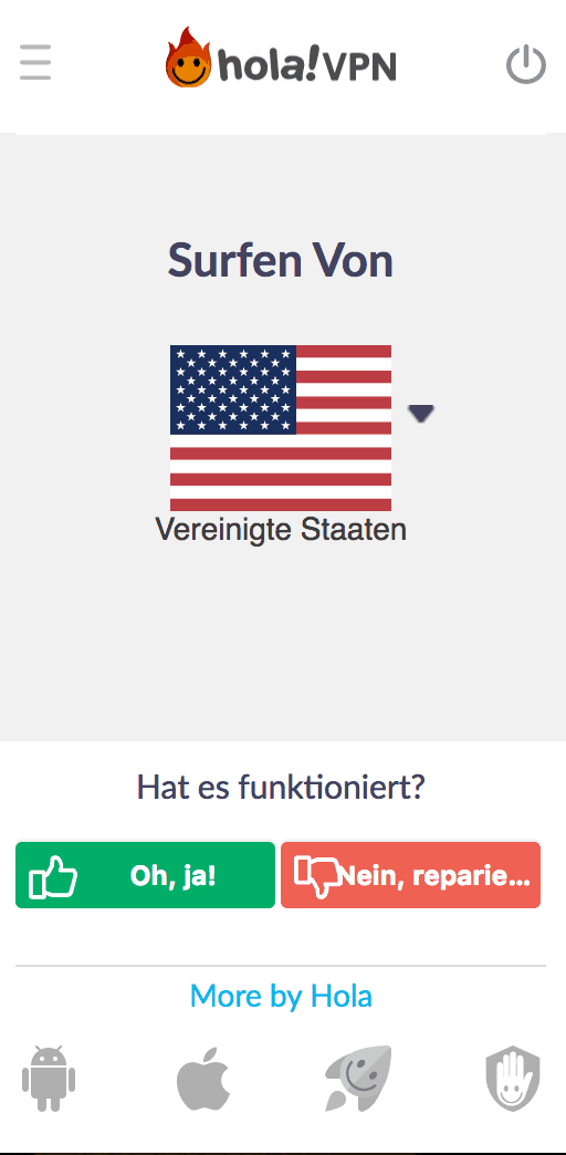 USA-Server mit Hola für Firefox